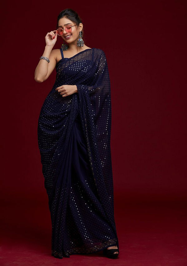 Koski Chokdi 01 New Designer Fancy Stylish Party Wear Designer Georgette Saree Collection